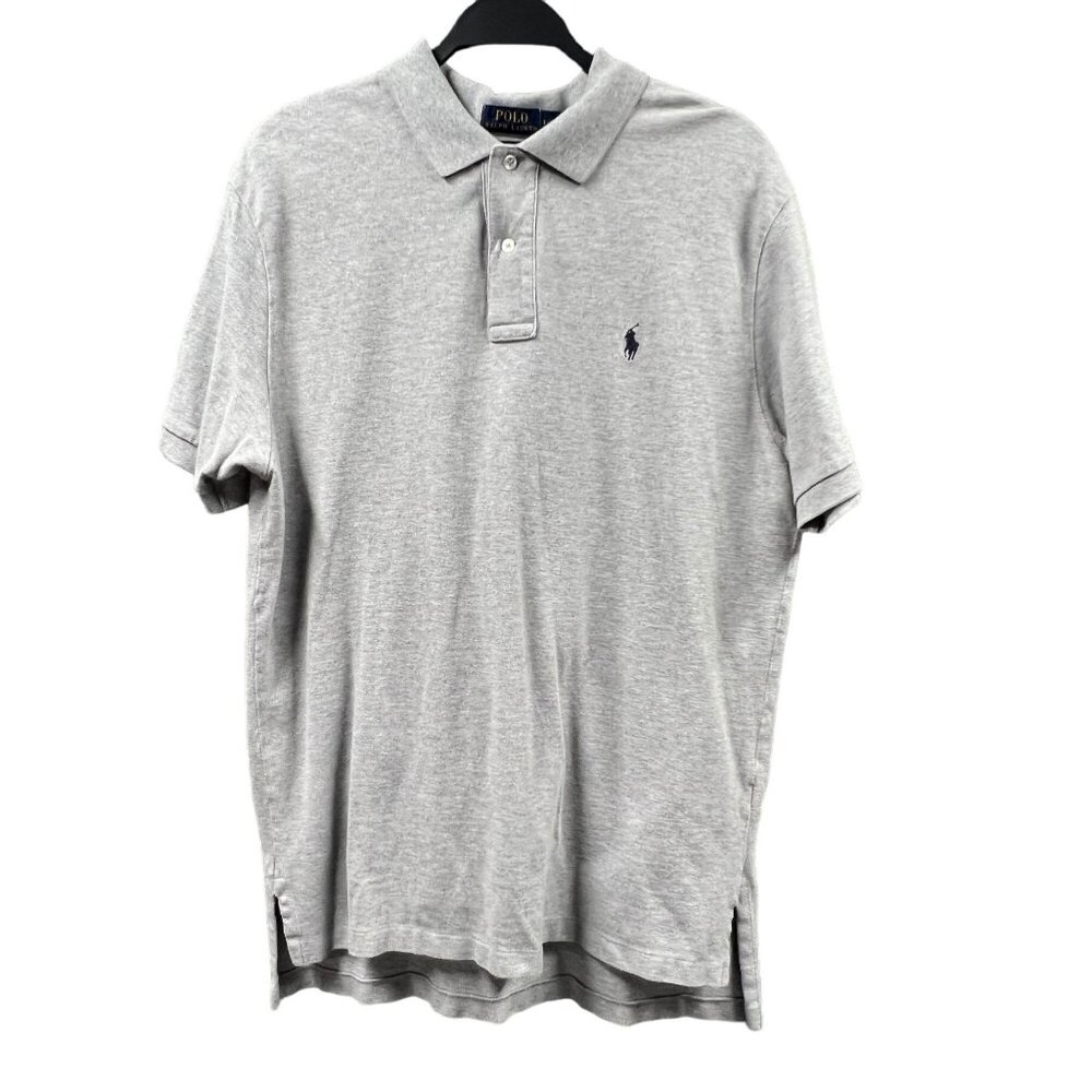 Polo Ralph Lauren Mens Large Classic Fit‎ Grey Pullover Golf Sports Black Pony